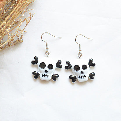 Pendientes de calavera de demonio y zombi para mujer, de Halloween