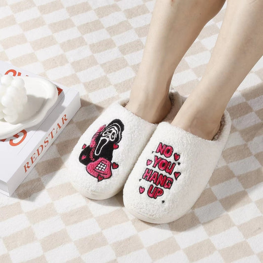 Pantuflas cálidas de algodón para Halloween e invierno para mujer