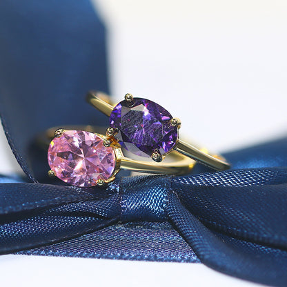 Anillo de circonita simple de moda para mujer