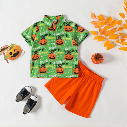 Conjunto de pantalones cortos casuales con estampado de dibujos animados para niños pequeños