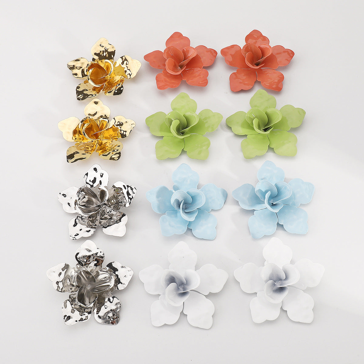 Boucles d'oreilles florales en émail vintage Temperament