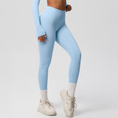 Leggings de yoga taille haute à séchage rapide pour femmes, couleurs unies