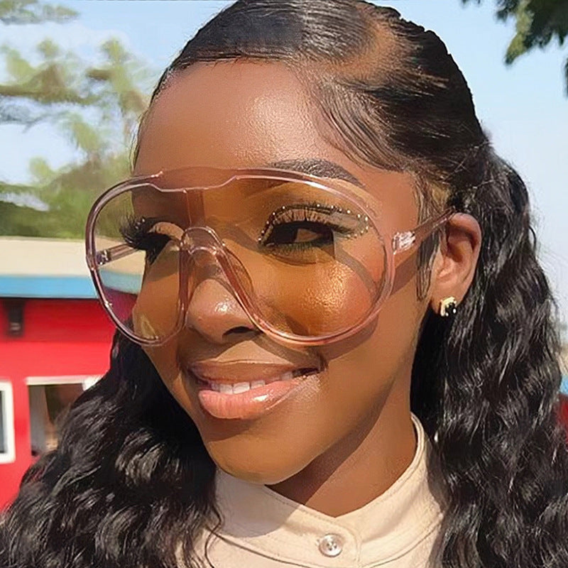 Gafas de sol personalizadas con montura grande exagerada de moda