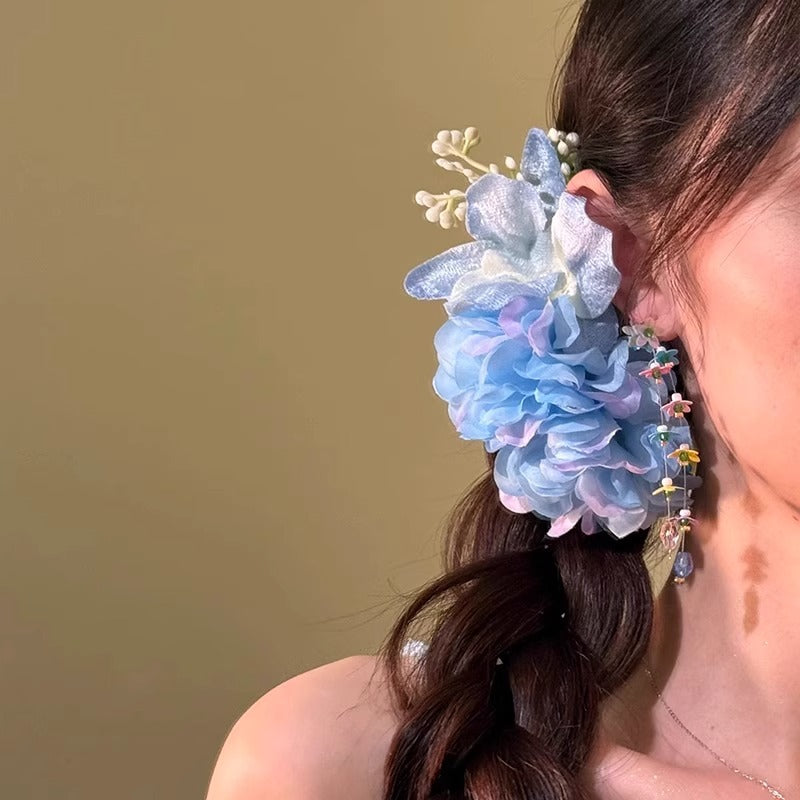 Fashion Beach Holiday Floral Hairpin with Cloth Material