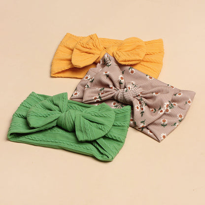 3pcs Baby Headscarf Hair Bow Accessories Set