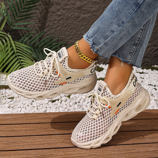 Women Casual Mesh Breathable Lace-Up Sneakers