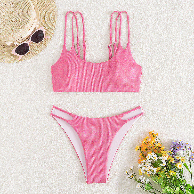 Women Fashion Sexy Solid Color Bikini Swimsuit