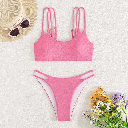 Women Fashion Sexy Solid Color Bikini Swimsuit