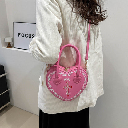 Studded Gothic Punk Heart Shoulder Bag