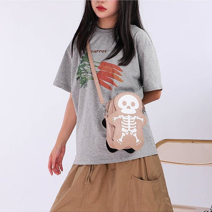 Bolso de hombro con estampado de calaveras, creativo y gótico de Halloween