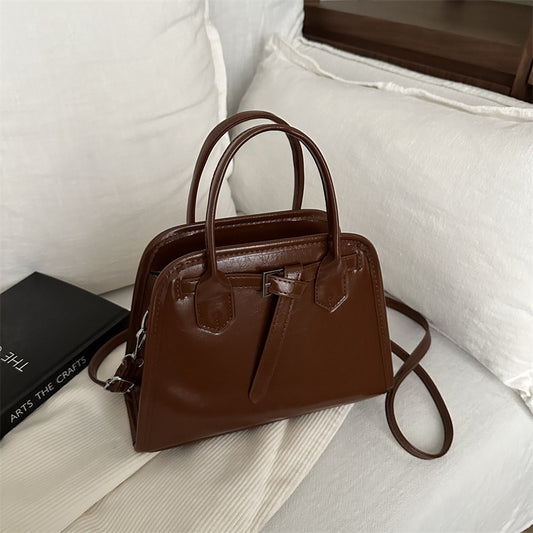 Simple Solid Color Large Capacity Handbag