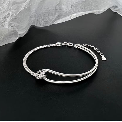 Pulsera de nudo de doble capa de moda para mujer