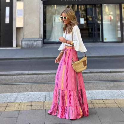 Bohemian Style Vacation Women Casual Skirt