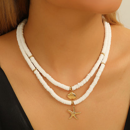 Bohemian Beach Vacation Beaded Starfish Necklace