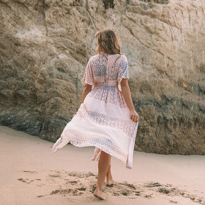 Fashion Women Vintage Boho Graphic Print Cover-Up