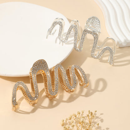 Fashion Rhinestone Wave Hair Claw