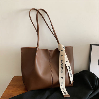 Bolso de mano retro informal de color sólido para mujer