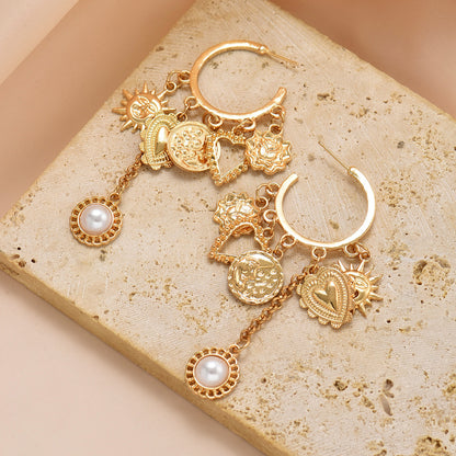 Fashion Alloy Pearl Tassel Earrings for Modern Style