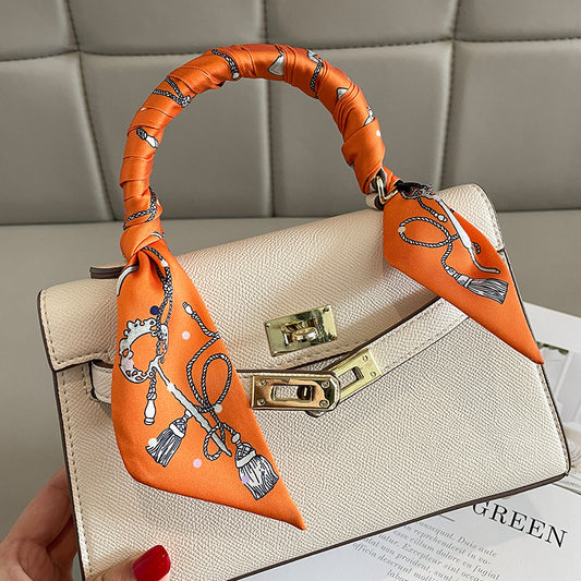 Fashion Printed Ribbon Bag Handle Scarf