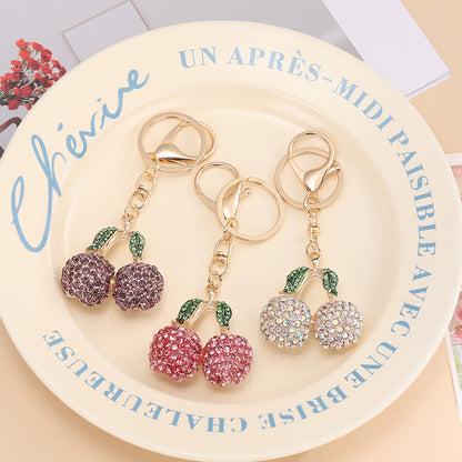 Creative Rhinestone Cherry Fruit Key Chain