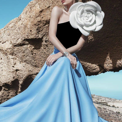 Fashion Summer Vacation 3D White Big Flower Swimsuit