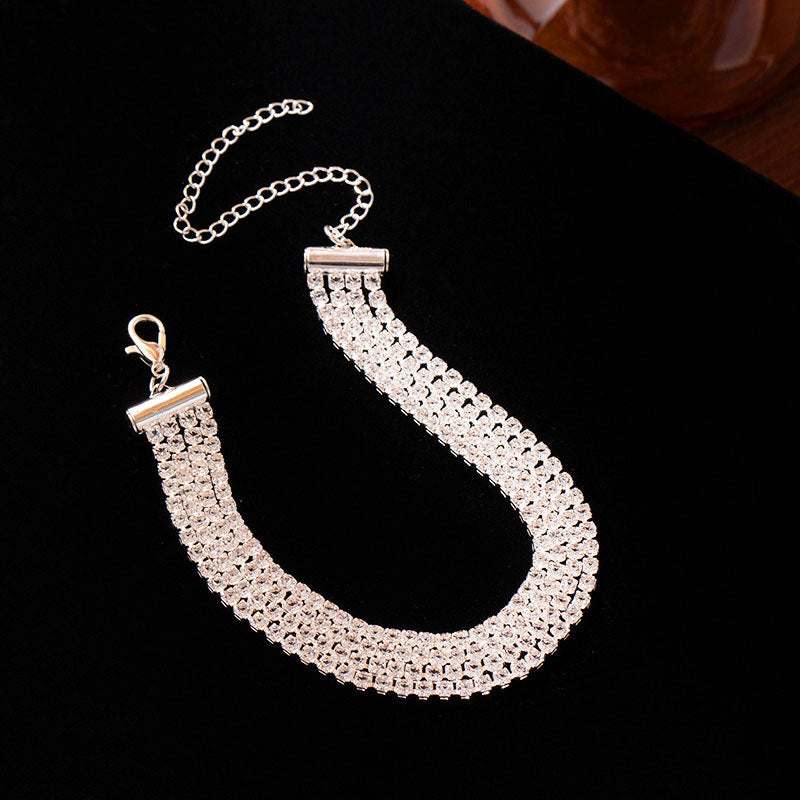 Women Fashion Simple Zircon Bracelet Metal Jewelry