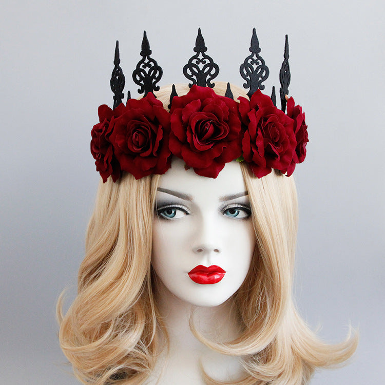 Accessoires pour cheveux gothiques vintage roses pour Halloween
