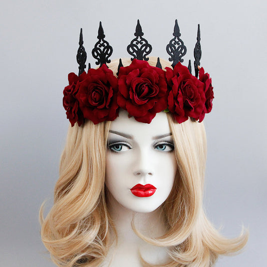 Accesorios para el cabello de Halloween con rosas góticas vintage