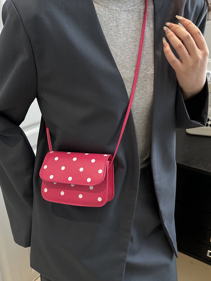 Bolso bandolera con estampado de lunares de color liso para mujer
