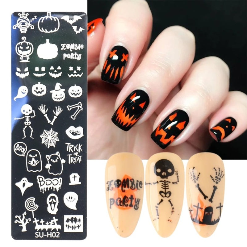 Halloween Series Pumpkin Skull Spider Web Nail Sticker