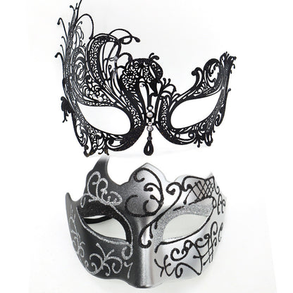 Masquerade Carnival Black Half Face Diamond Mask