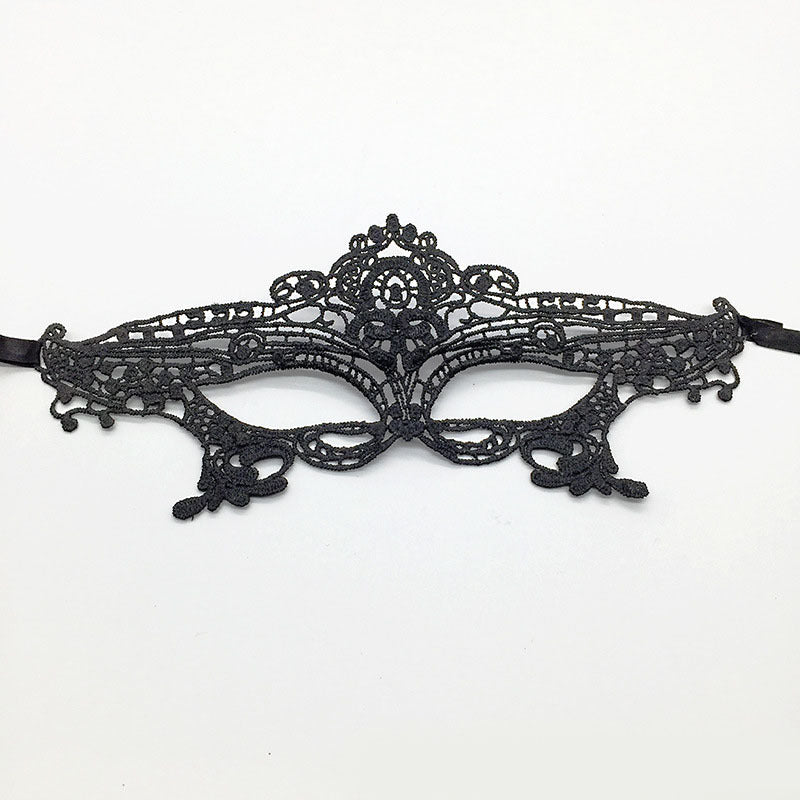 Masque de mascarade simple en dentelle noire pour femme, idéal pour une fête