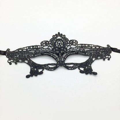 Masque de mascarade simple en dentelle noire pour femme, idéal pour une fête