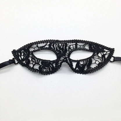 Masque de mascarade simple en dentelle noire pour femme, idéal pour une fête