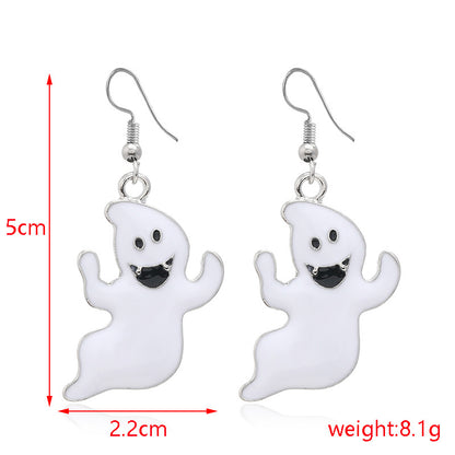 Halloween Women Fashion Drip Oil Spider Web Earrings