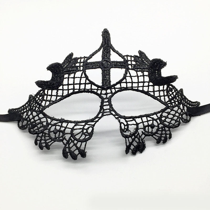 Masque de mascarade simple en dentelle noire pour femme, idéal pour une fête