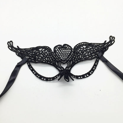 Masque de mascarade simple en dentelle noire pour femme, idéal pour une fête