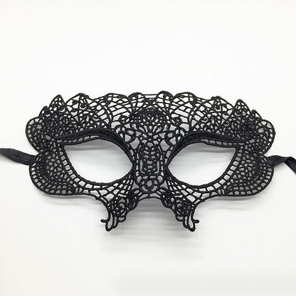 Masque de mascarade simple en dentelle noire pour femme, idéal pour une fête