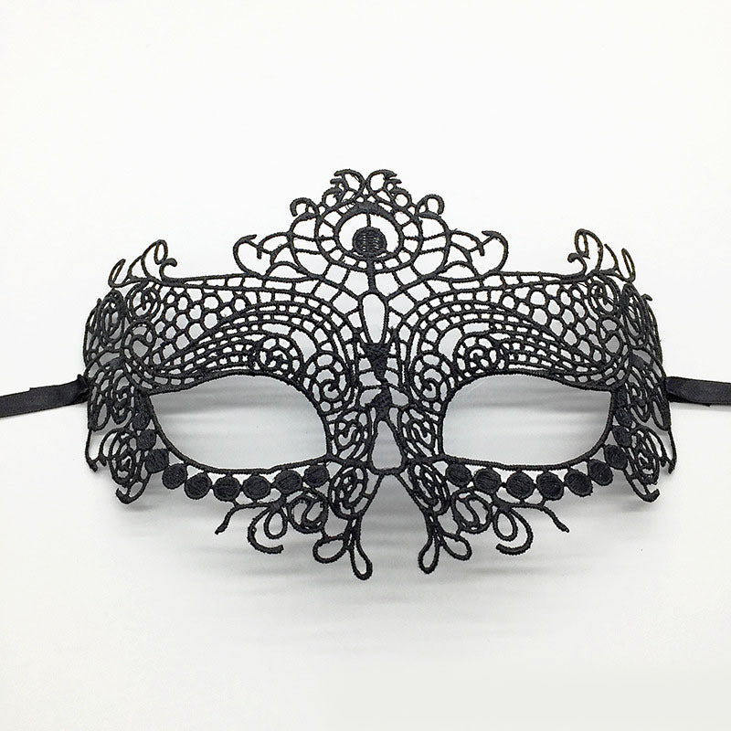 Masque de mascarade simple en dentelle noire pour femme, idéal pour une fête