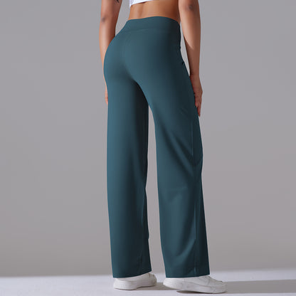 Women Fashion Casual Solid Color High Waist Pants