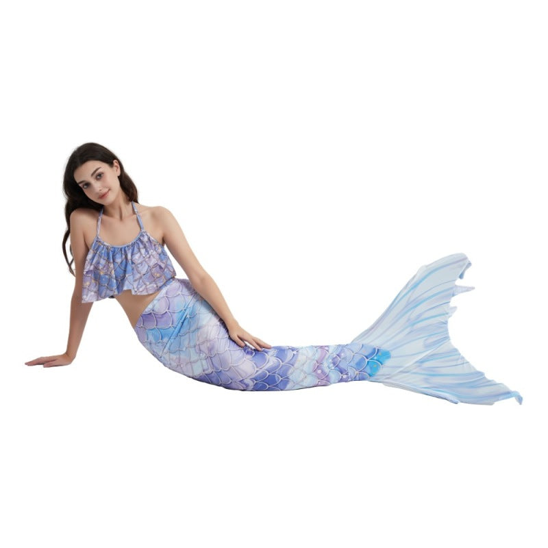 Women Cartoon Mermaid Strapless Fish Tail Cosplay Costume