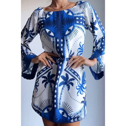 Women Casual Evil Eye Loose Holiday Dress