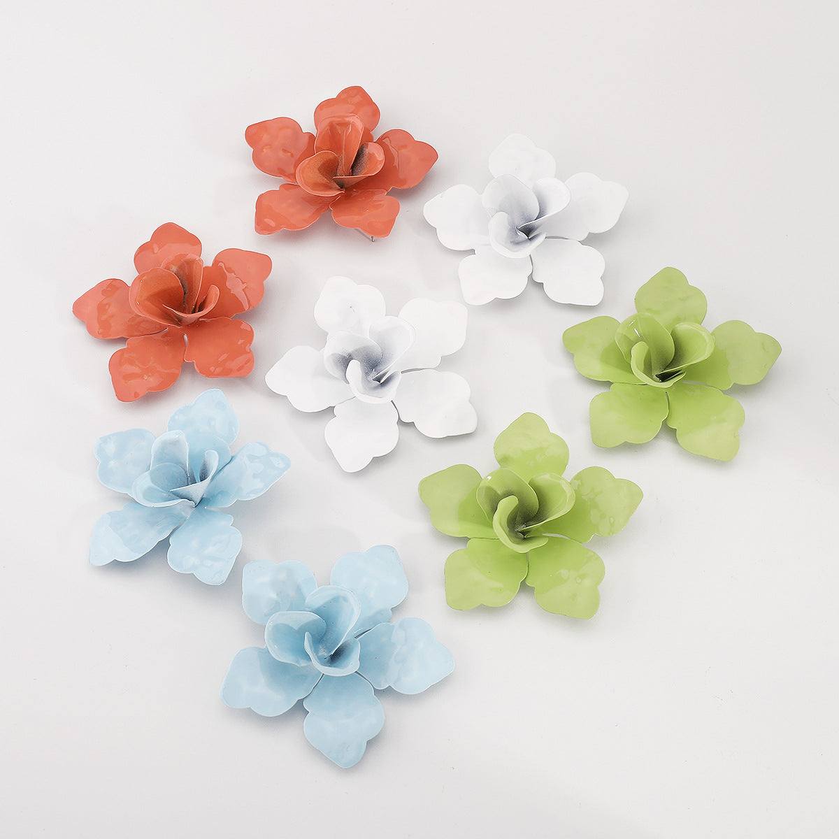 Boucles d'oreilles florales en émail vintage Temperament