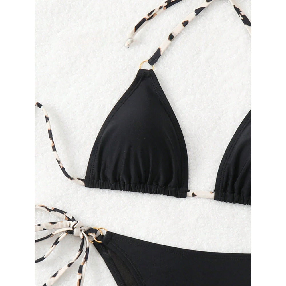 Women Sexy Lace-Up Bikini Black