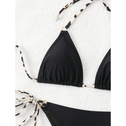 Women Sexy Lace-Up Bikini Black