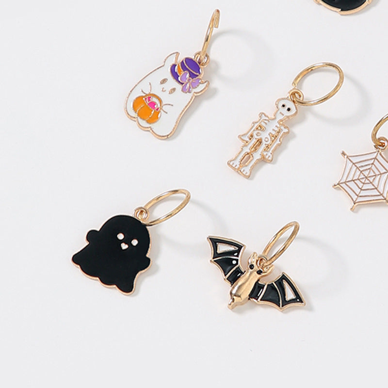 Anillo de pelo de murciélago trenzado de aleación de moda para mujer de Halloween