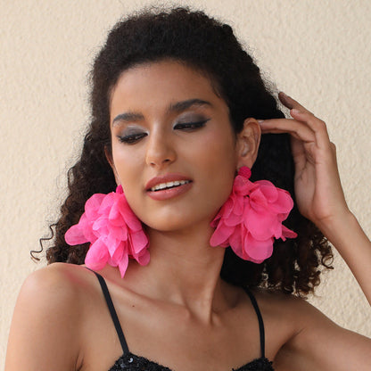 Pendientes de borlas de tela hechos a mano estilo bohemio para mujer