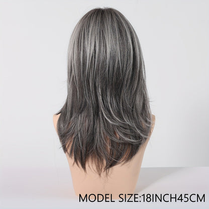 Fashion Stylish Medium Long Wig With Stylish Bang