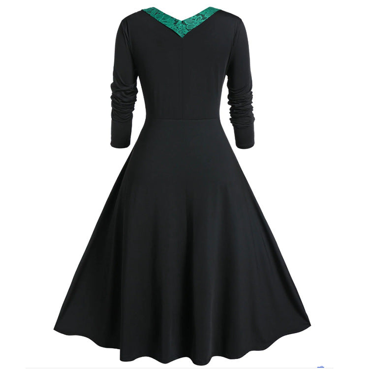 Robe gothique élégante en dentelle grande taille pour femme