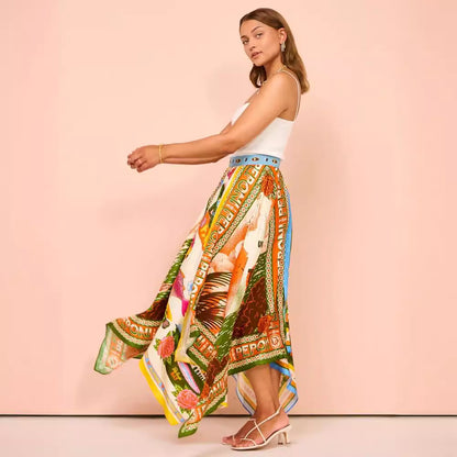 Falda con estampado gráfico irregular de moda para mujer